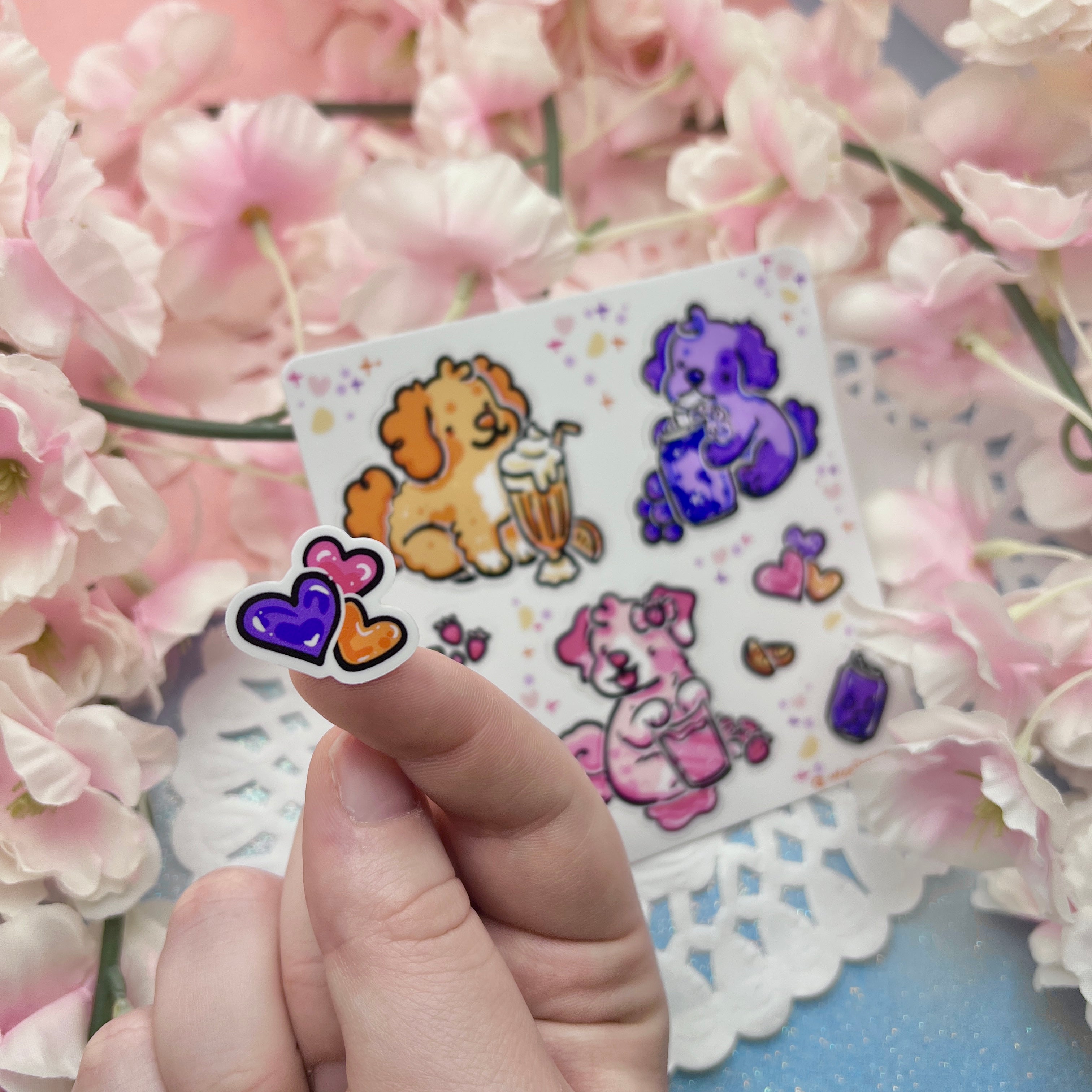 Soda Puppy Trio ~ Sticker Sheet