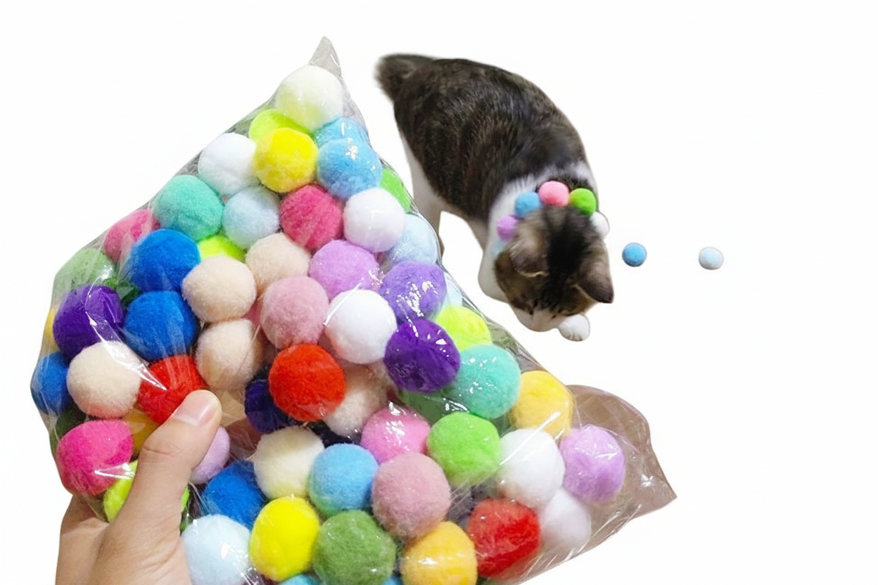 Plush Ball Launcher Cat Toy