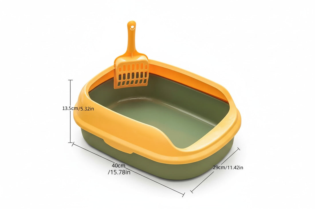 Semi-Enclosed Cat Litter Box with Splash Guard