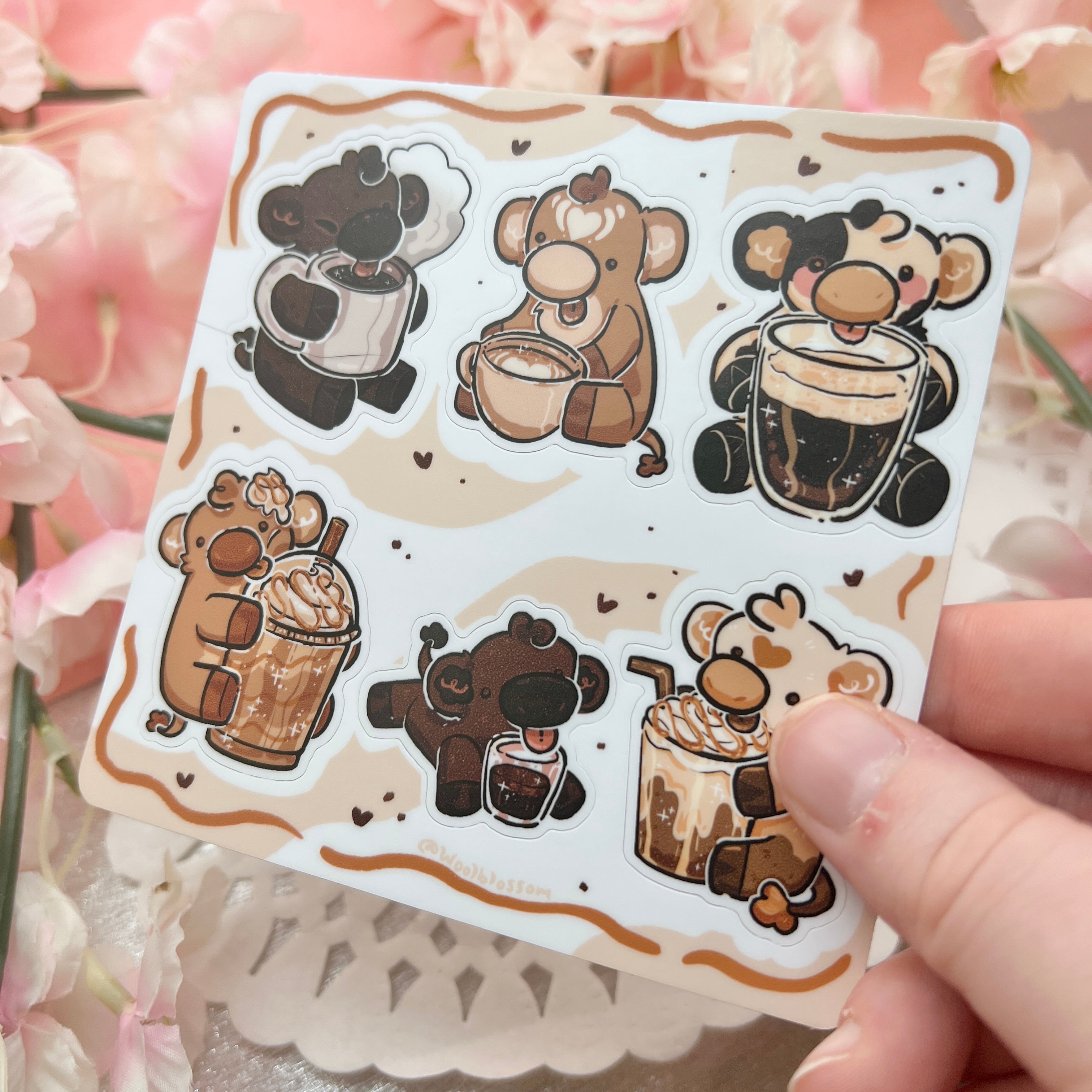 Coffee Cows ~ Sticker Sheet