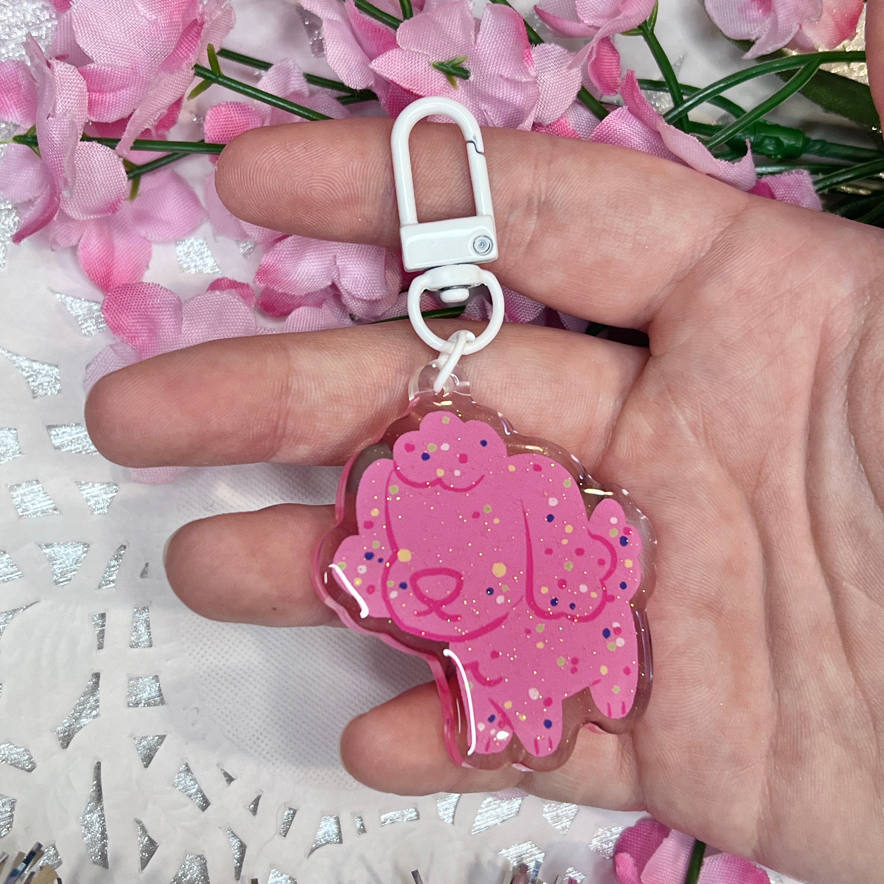 Frosted Circus Puppy Cookie ~ Acrylic Charm
