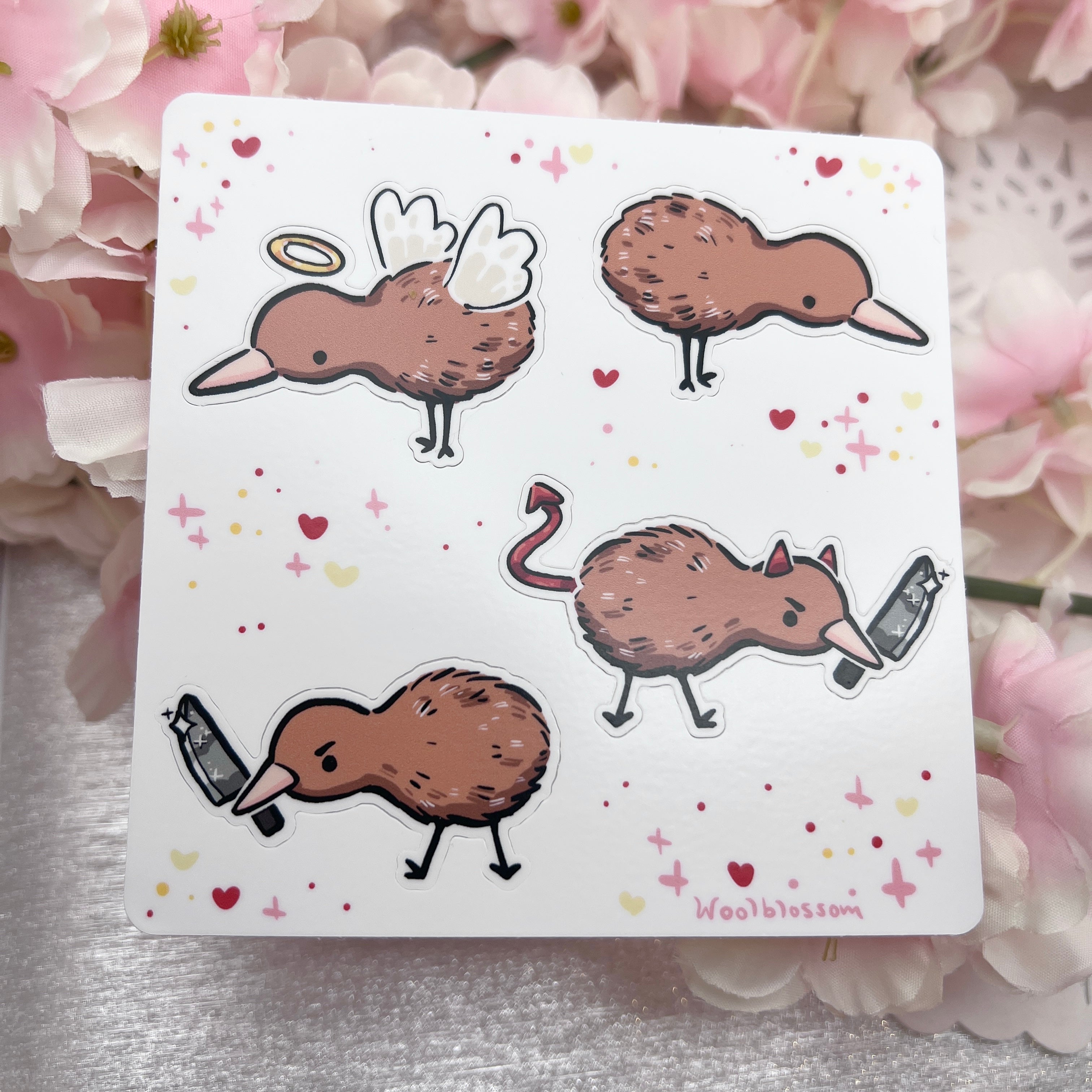 Good and Evil Kiwis ~ Sticker Sheet