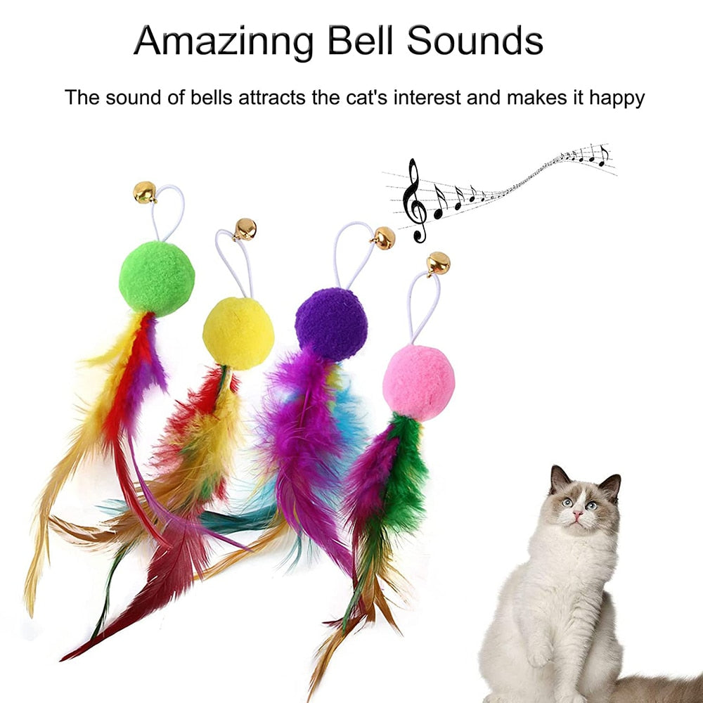 Retractable Cat Feather Wand Set
