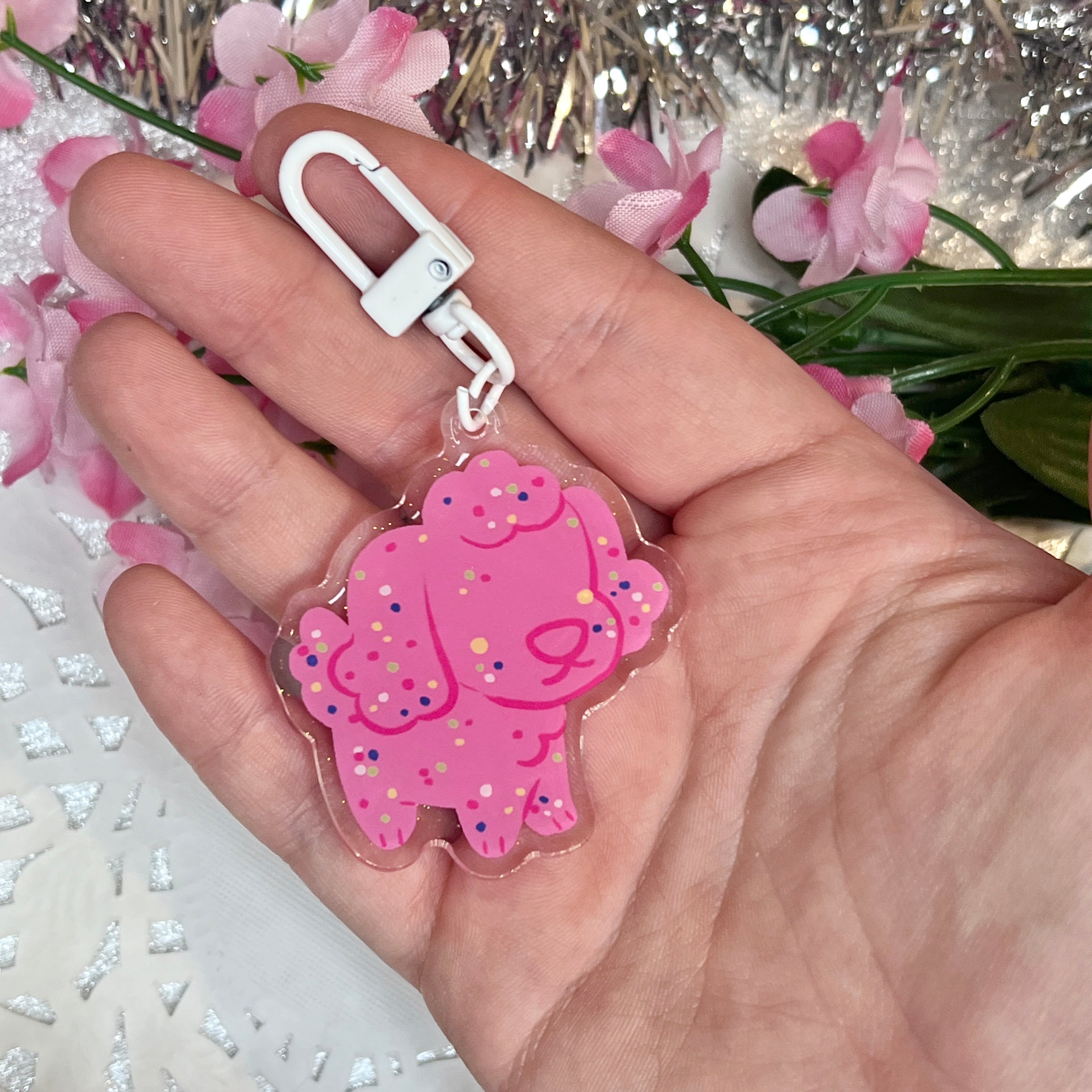 Frosted Circus Puppy Cookie ~ Acrylic Charm