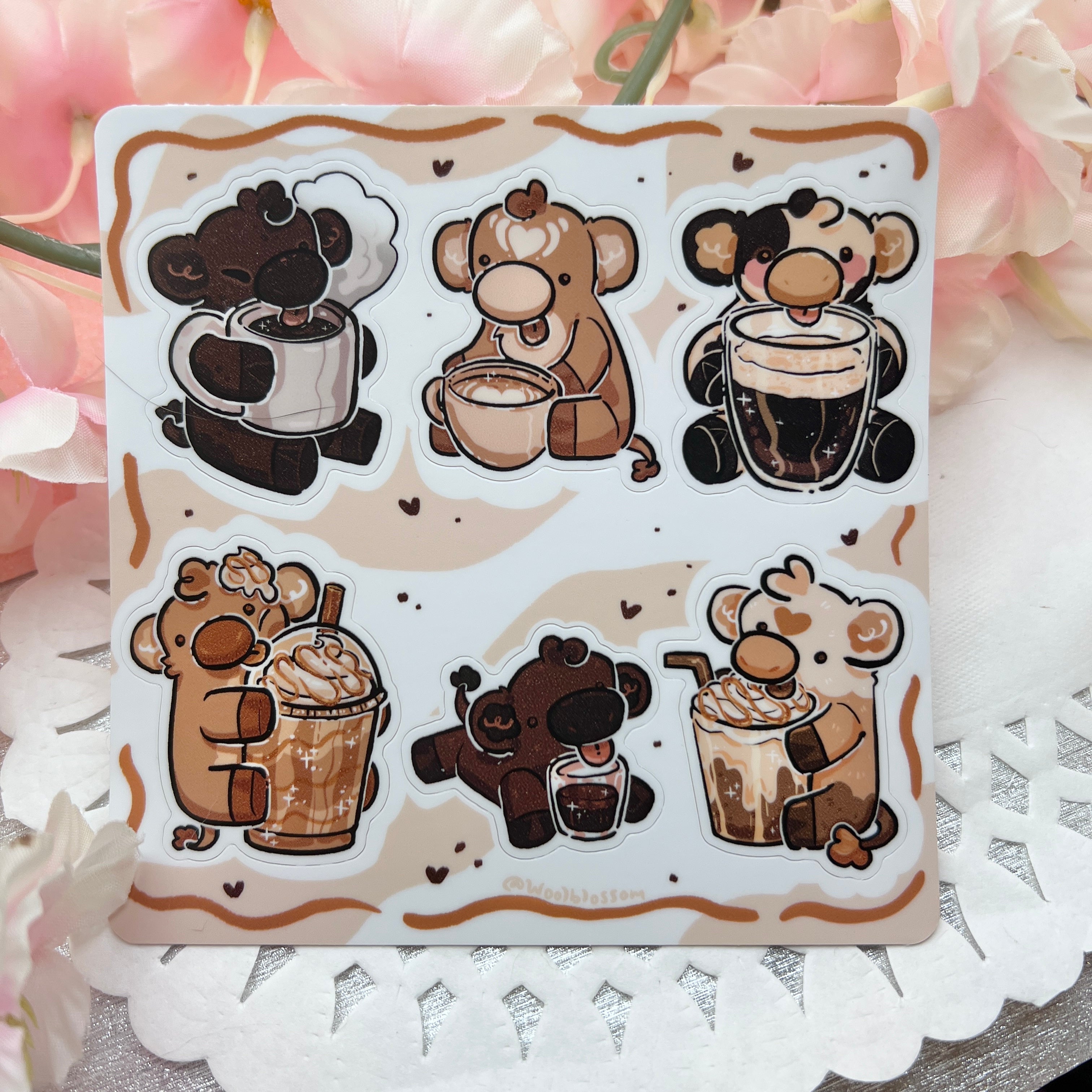 Coffee Cows ~ Sticker Sheet