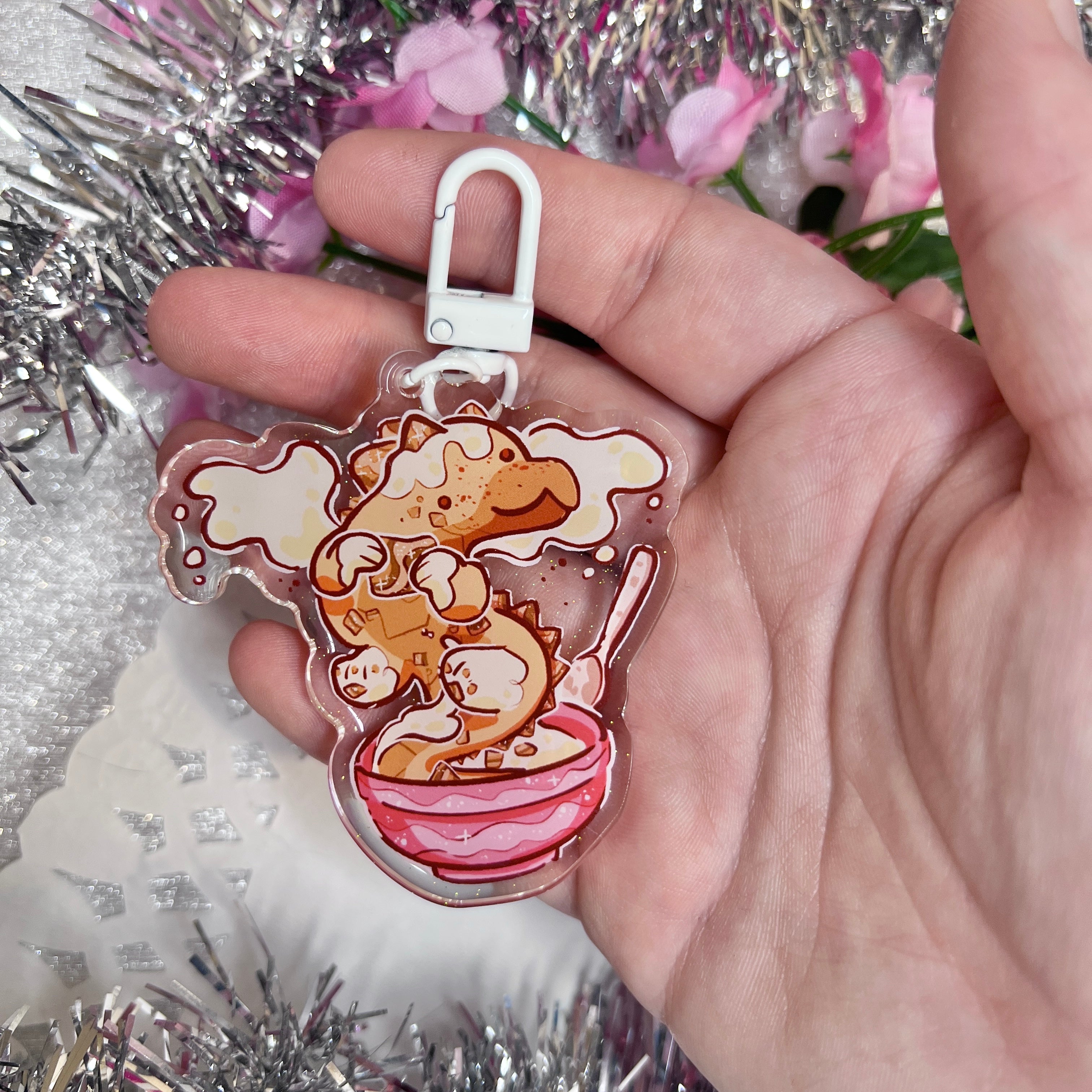 Cinnamon Cereal Dragon ~ Acrylic Keychain Charm