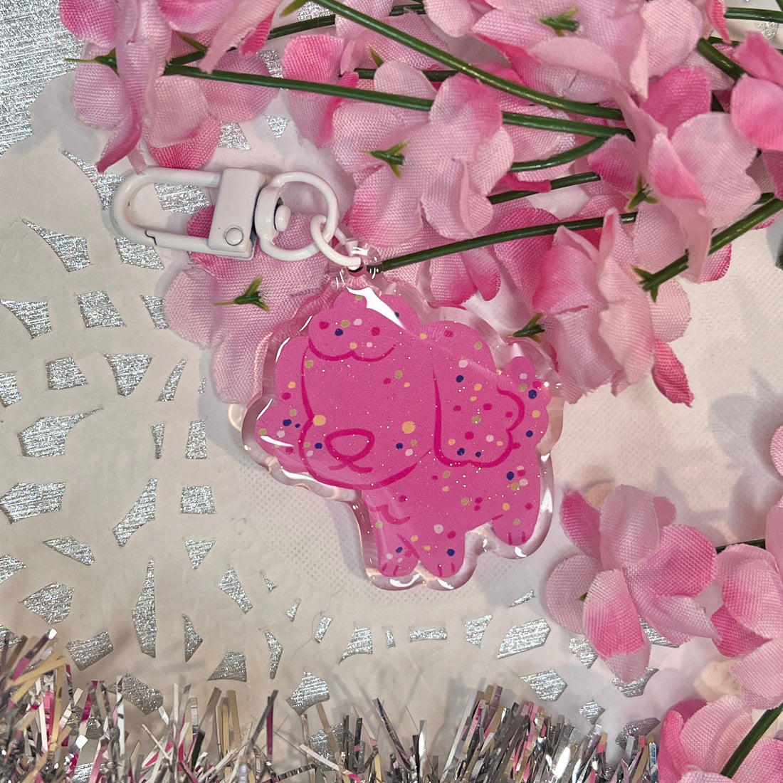 Frosted Circus Puppy Cookie ~ Acrylic Charm
