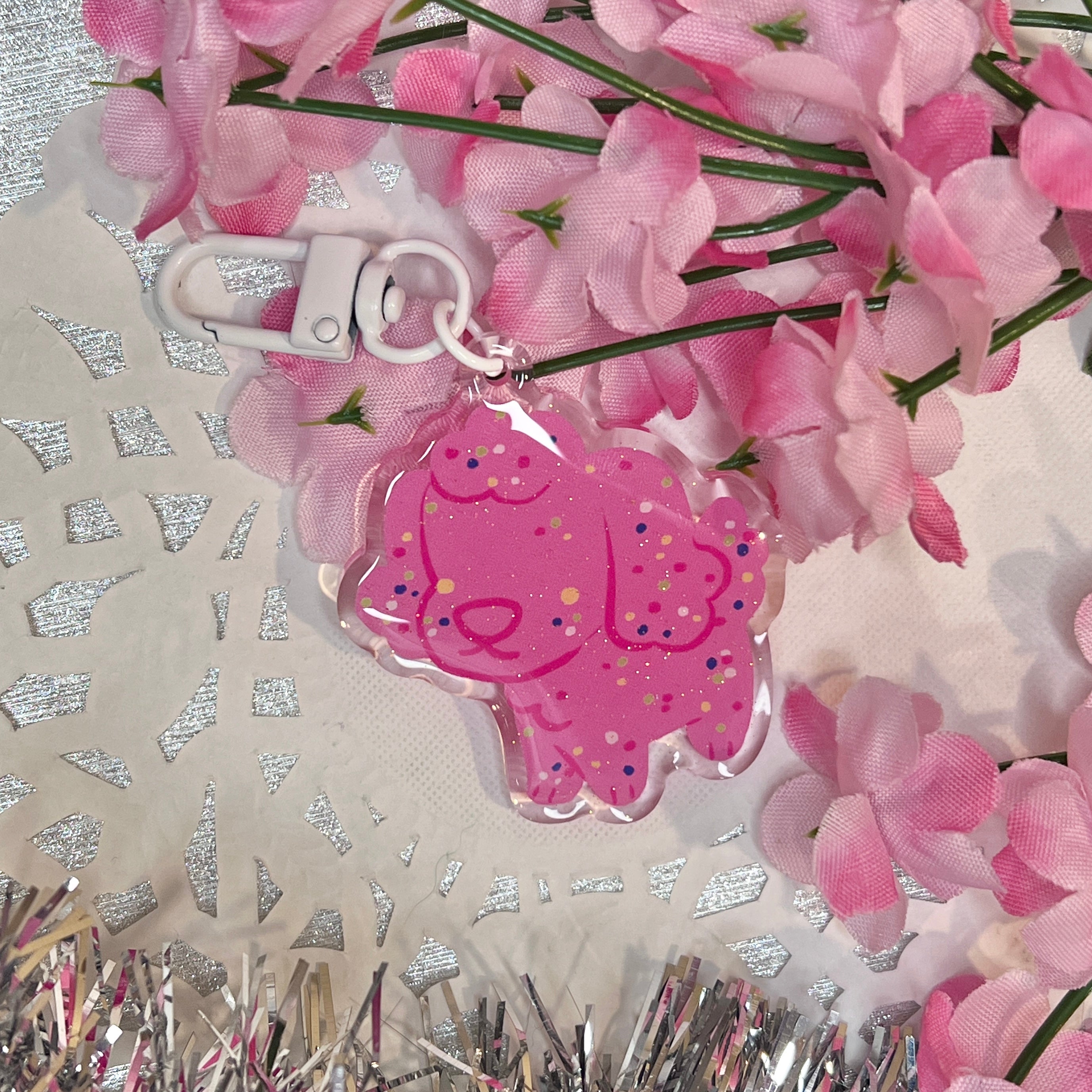 Frosted Circus Puppy Cookie ~ Acrylic Charm