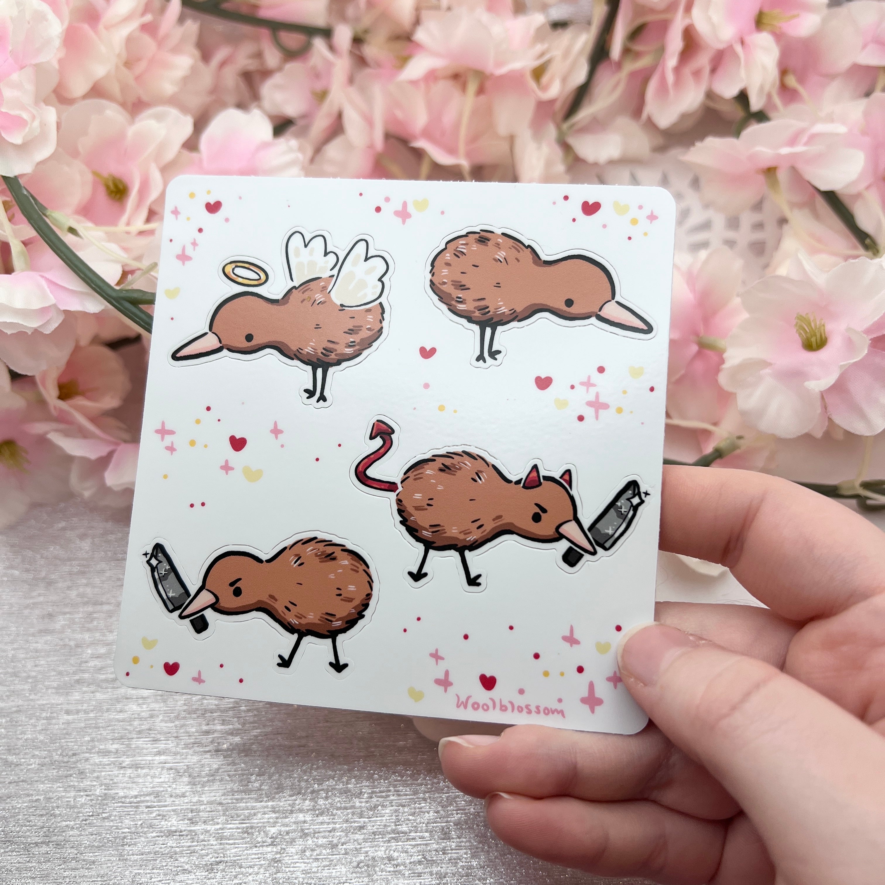 Good and Evil Kiwis ~ Sticker Sheet