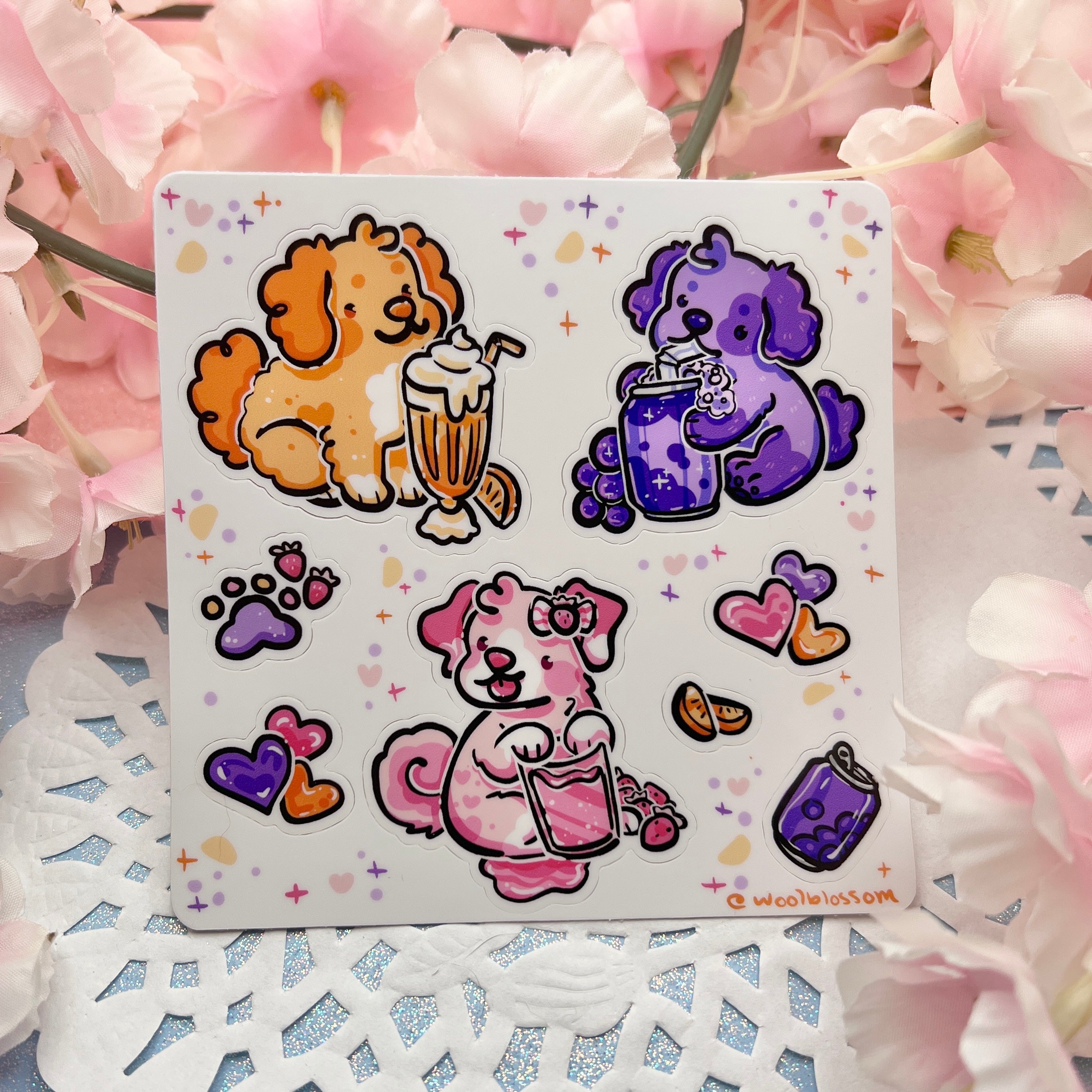 Soda Puppy Trio ~ Sticker Sheet