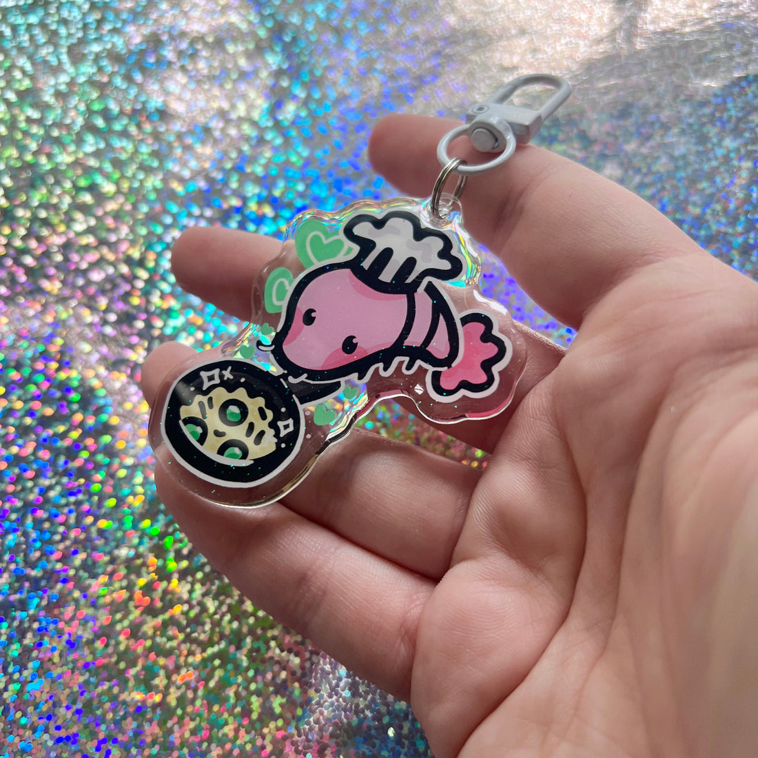 Shrimp Fried Rice ~ Glitter Acrylic Keychain Charm