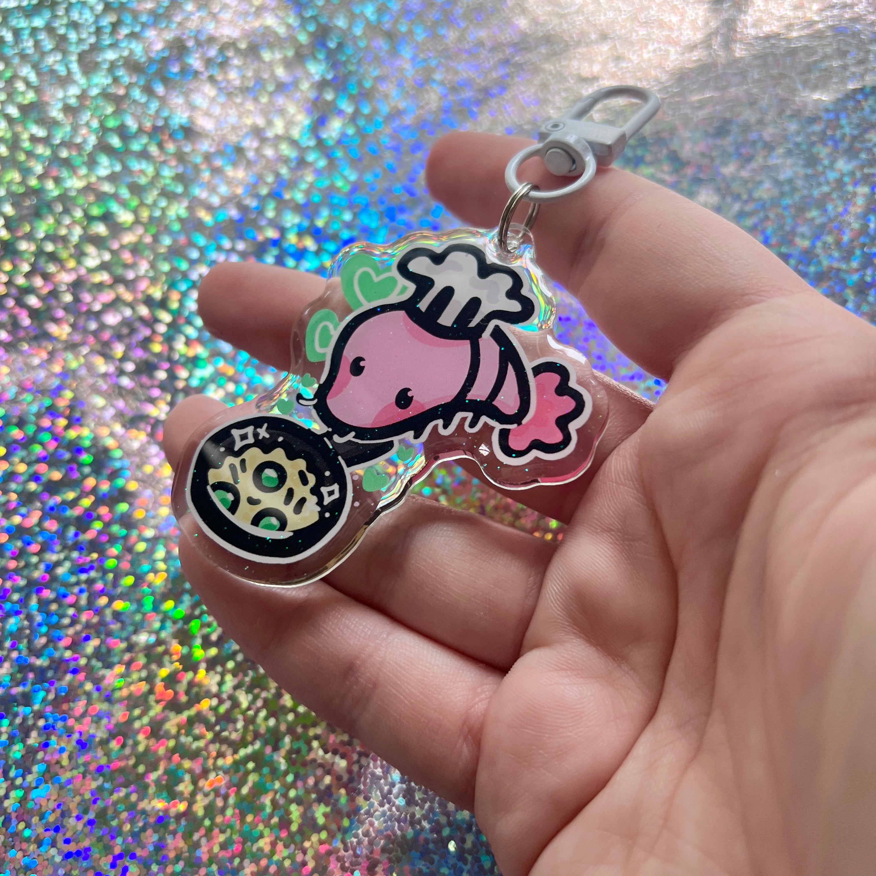 Shrimp Fried Rice ~ Glitter Acrylic Keychain Charm