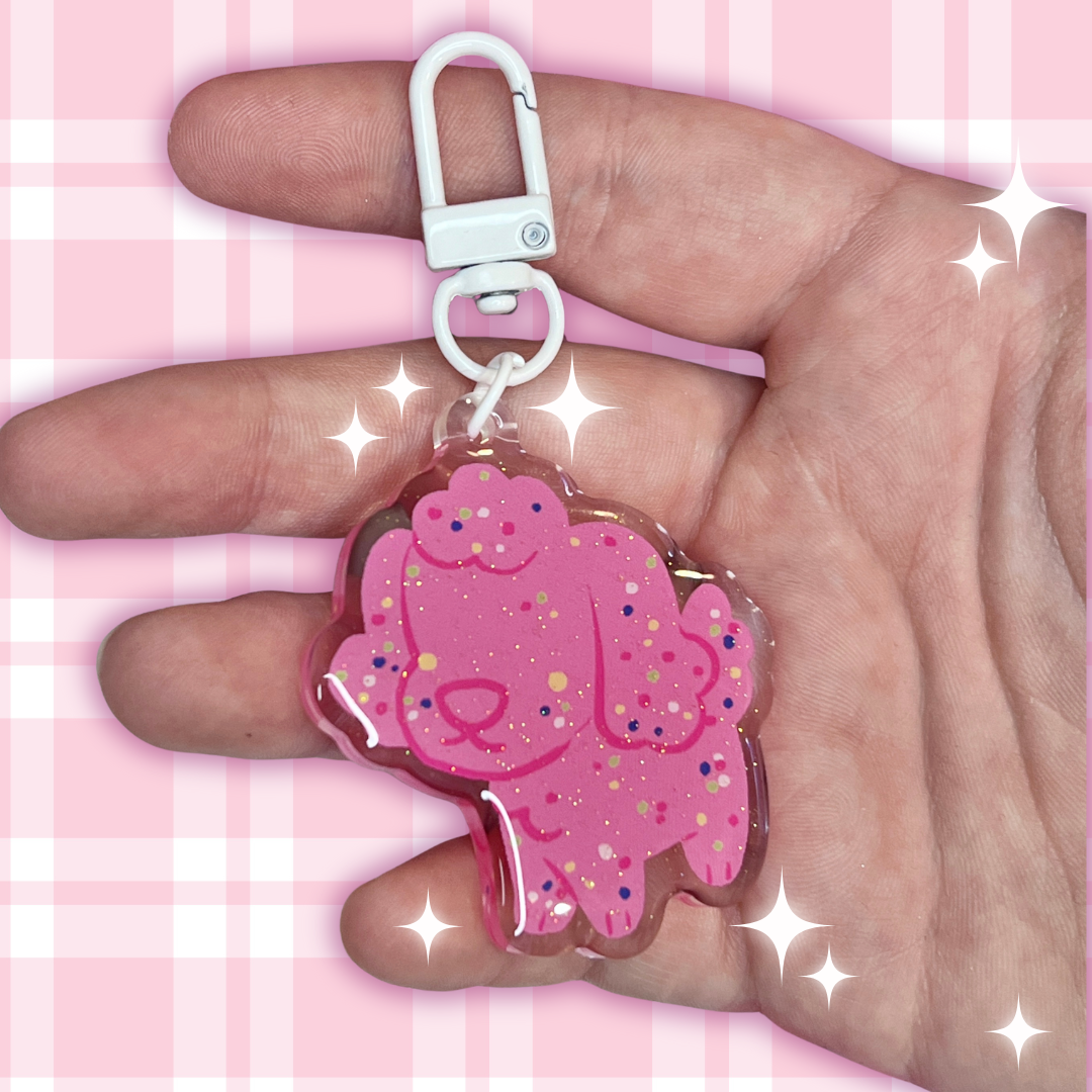 Frosted Circus Puppy Cookie ~ Acrylic Charm