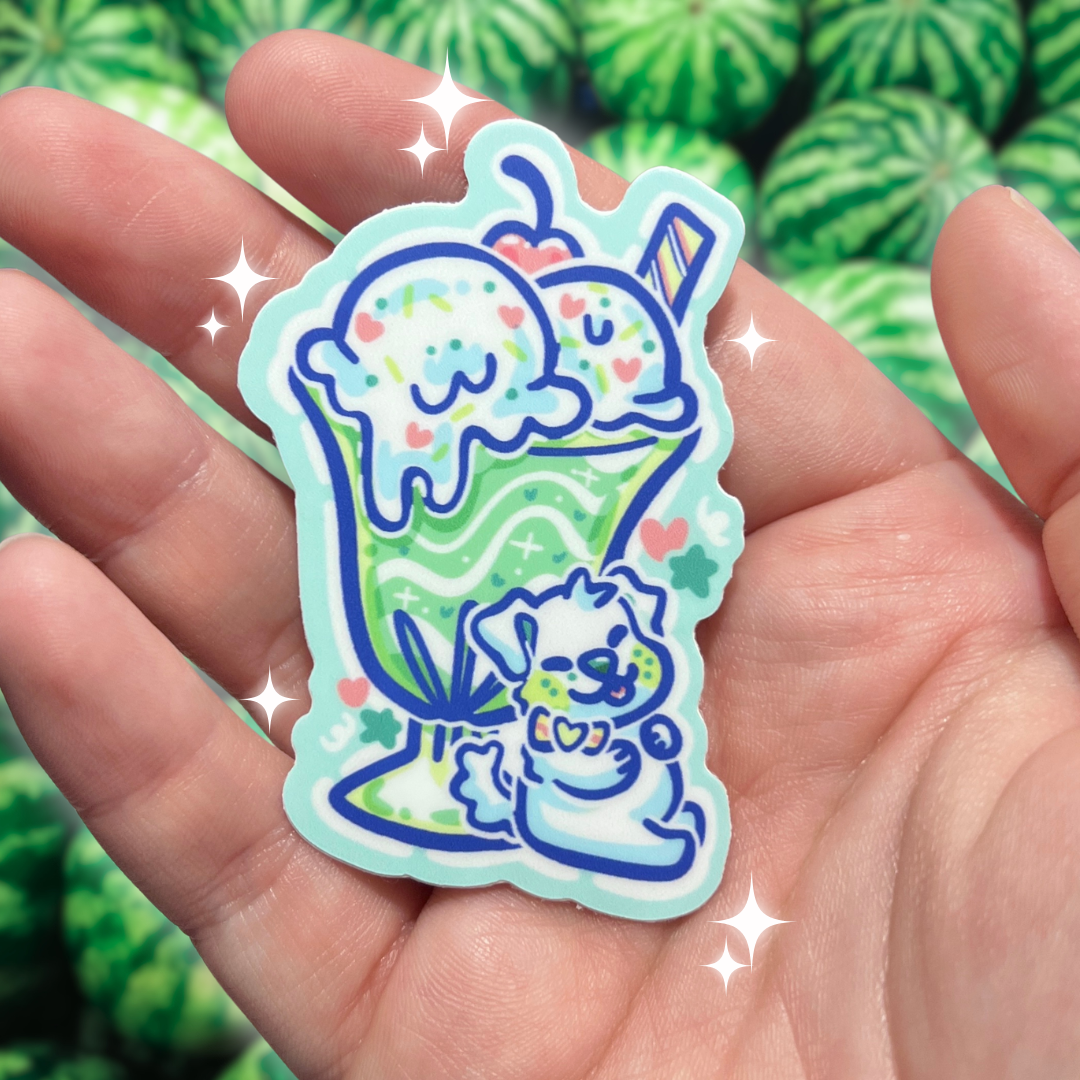 Melon Soda Float Puppy ~ Magnet