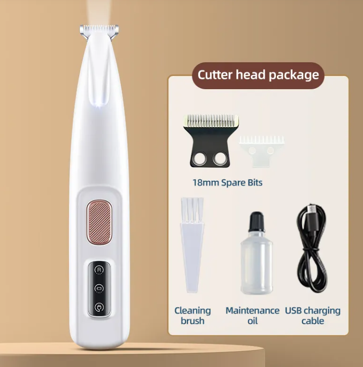 Pet Hair Trimmer | Quiet, USB Rechargeable Grooming Shaver
