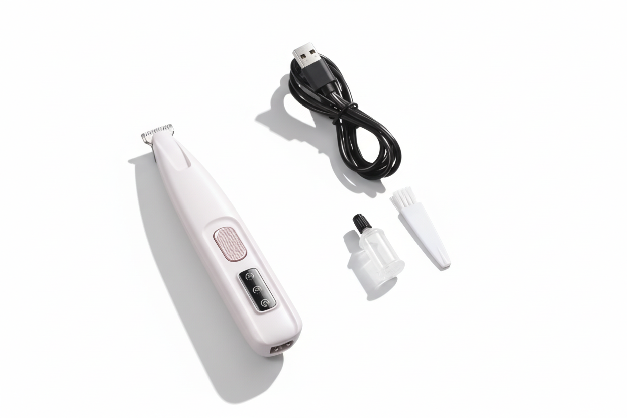 Pet Hair Trimmer | Quiet, USB Rechargeable Grooming Shaver