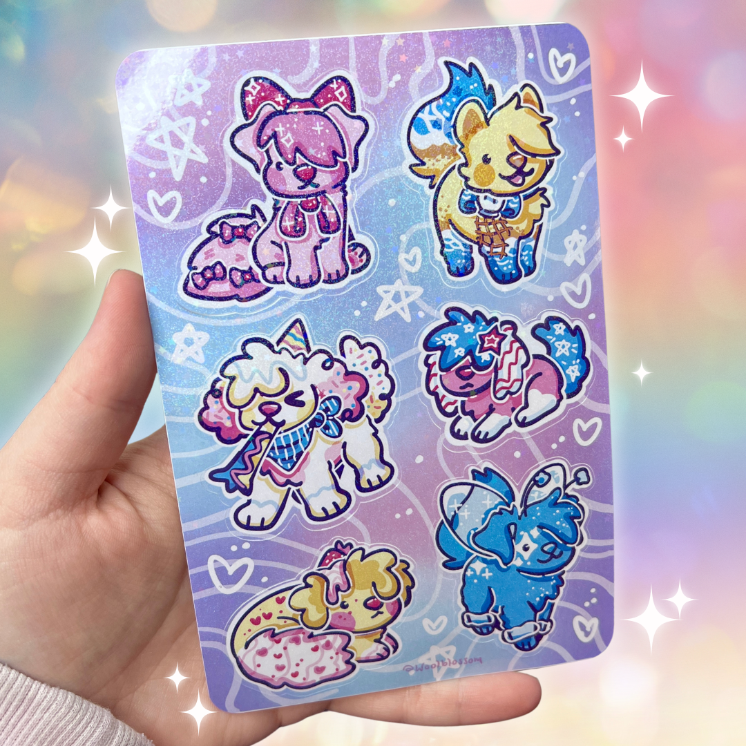 Sparkle Dogs ~ Mega Glitter Sticker Sheet